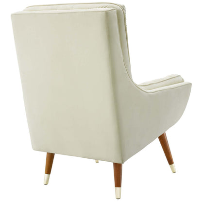 Modway Outlet Suggest Button Tufted Performance Velvet Lounge Chair by Modway  Living Room Furniture Ivory - EEI-3001-IVO