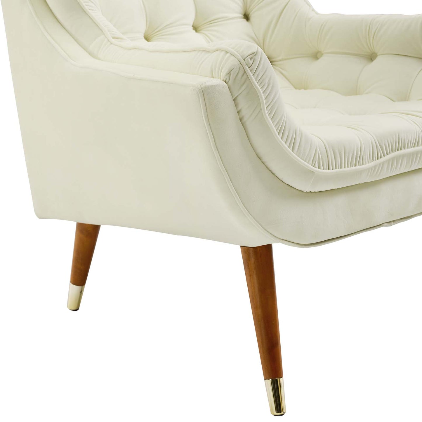Modway Outlet Suggest Button Tufted Performance Velvet Lounge Chair by Modway  Living Room Furniture Ivory - EEI-3001-IVO