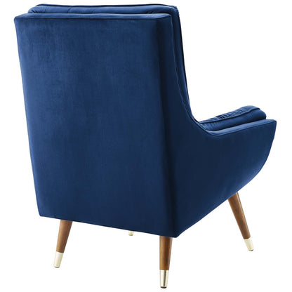 Modway Outlet Suggest Button Tufted Performance Velvet Lounge Chair by Modway  Living Room Furniture Navy - EEI-3001-NAV