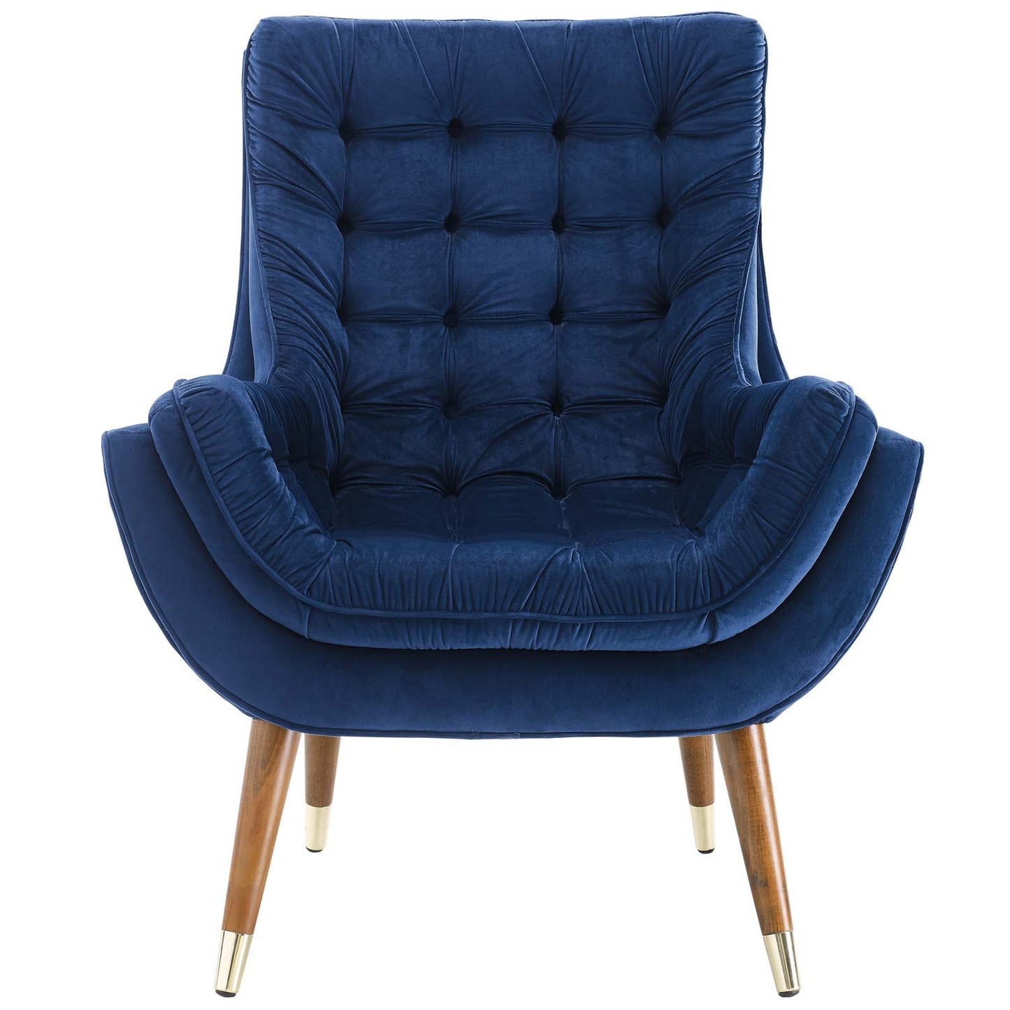 Modway Outlet Suggest Button Tufted Performance Velvet Lounge Chair by Modway  Living Room Furniture Navy - EEI-3001-NAV