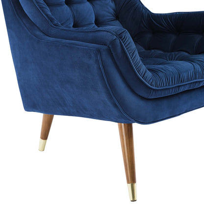 Modway Outlet Suggest Button Tufted Performance Velvet Lounge Chair by Modway  Living Room Furniture Navy - EEI-3001-NAV