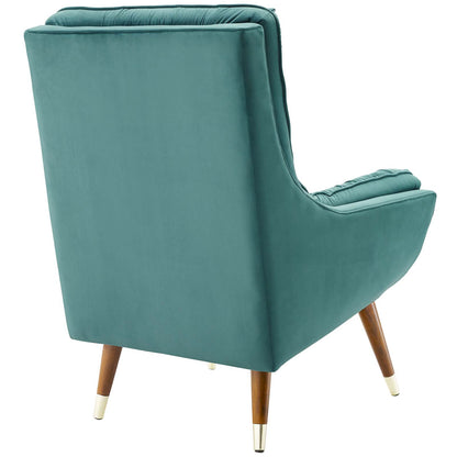 Modway Outlet Suggest Button Tufted Performance Velvet Lounge Chair by Modway  Living Room Furniture Teal - EEI-3001-TEA