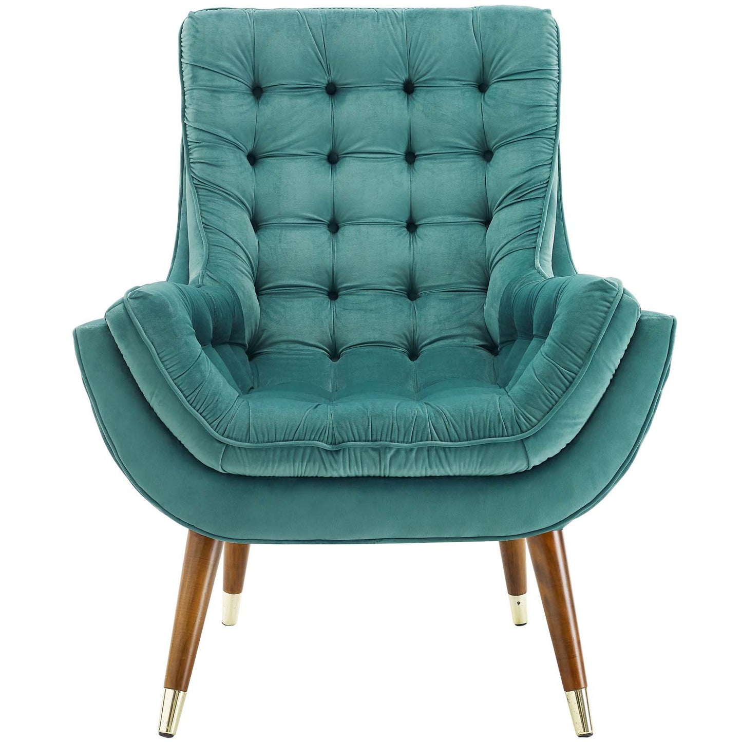 Modway Outlet Suggest Button Tufted Performance Velvet Lounge Chair by Modway  Living Room Furniture Teal - EEI-3001-TEA