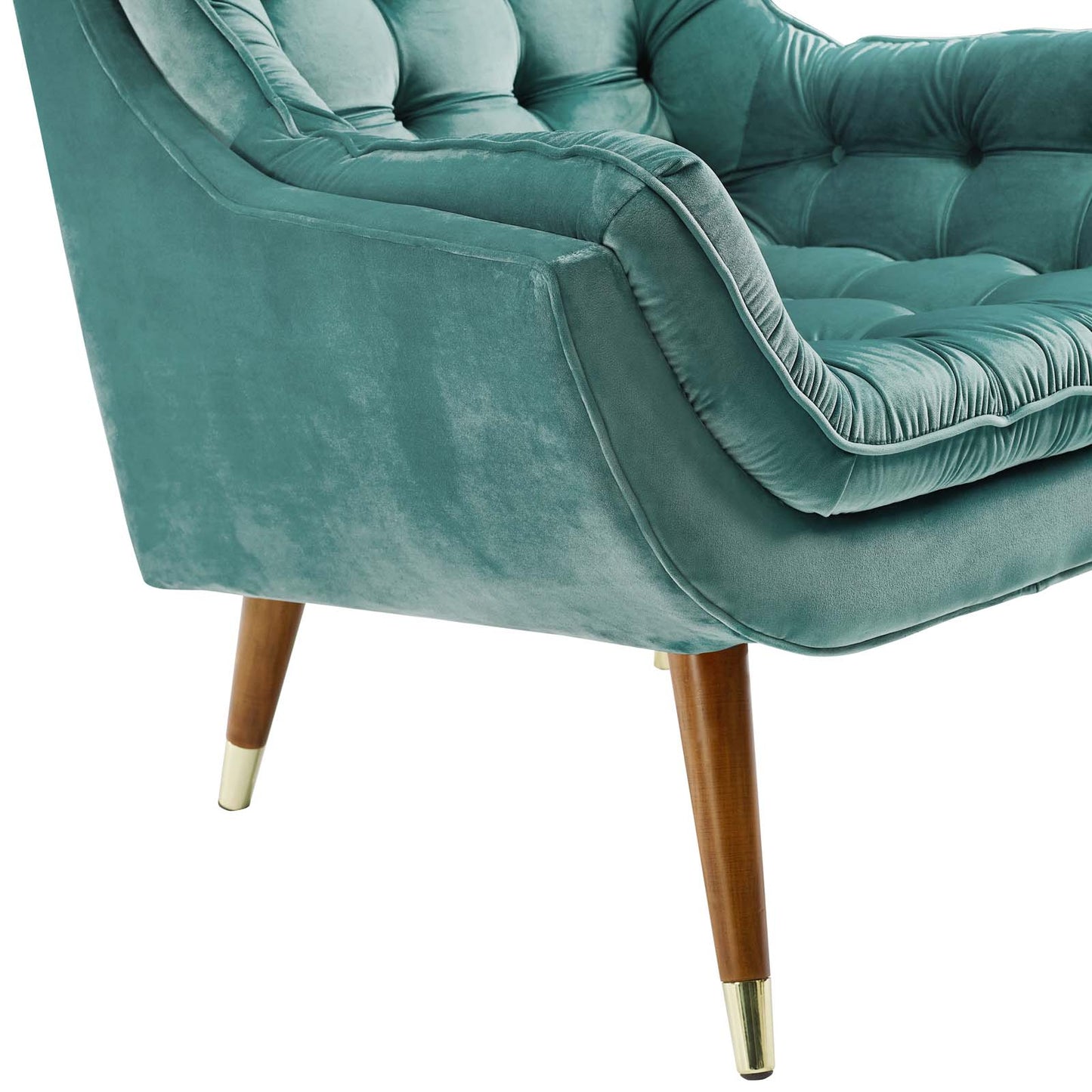 Modway Outlet Suggest Button Tufted Performance Velvet Lounge Chair by Modway  Living Room Furniture Teal - EEI-3001-TEA