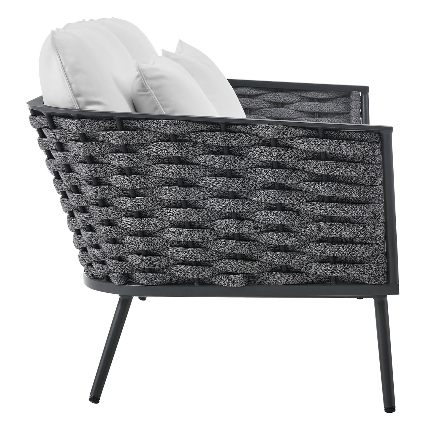 Modway Outlet Stance Outdoor Patio Aluminum Loveseat by Modway  Outdoor Furniture Furniture Gray White - EEI-3019-GRY-WHI