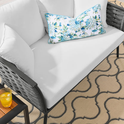 Modway Outlet Stance Outdoor Patio Aluminum Loveseat by Modway  Outdoor Furniture Furniture Gray White - EEI-3019-GRY-WHI