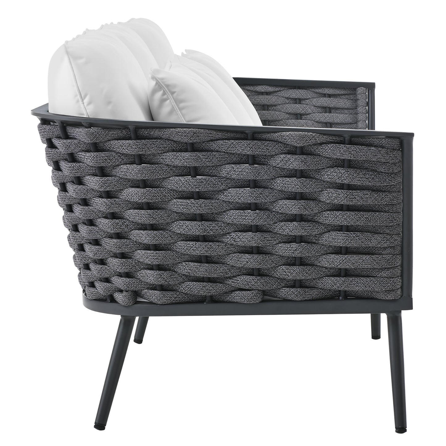 Modway Outlet Stance Outdoor Patio Aluminum Sofa by Modway  Outdoor Furniture Furniture Gray White - EEI-3020-GRY-WHI