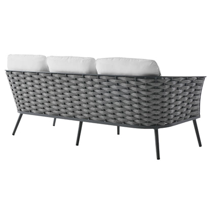 Modway Outlet Stance Outdoor Patio Aluminum Sofa by Modway  Outdoor Furniture Furniture Gray White - EEI-3020-GRY-WHI