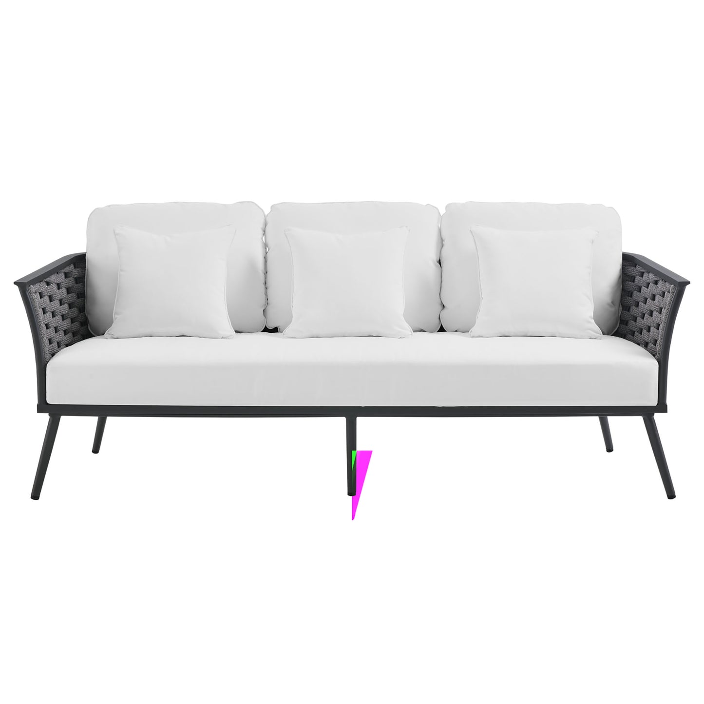 Modway Outlet Stance Outdoor Patio Aluminum Sofa by Modway  Outdoor Furniture Furniture Gray White - EEI-3020-GRY-WHI