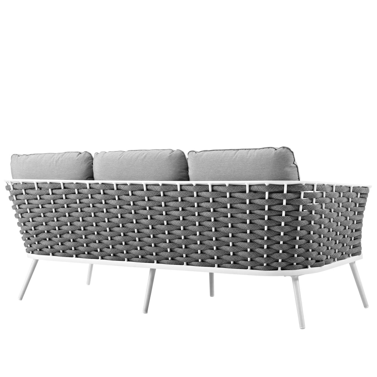 Modway Outlet Stance Outdoor Patio Aluminum Sofa by Modway  Outdoor Furniture Furniture White Gray - EEI-3020-WHI-GRY