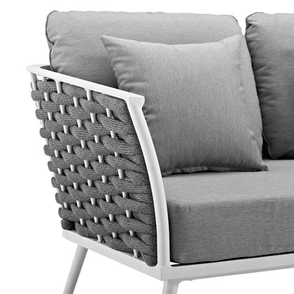 Modway Outlet Stance Outdoor Patio Aluminum Sofa by Modway  Outdoor Furniture Furniture White Gray - EEI-3020-WHI-GRY