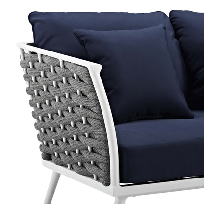 Modway Outlet Stance Outdoor Patio Aluminum Sofa by Modway  Outdoor Furniture Furniture White navy - EEI-3020-WHI-NAV