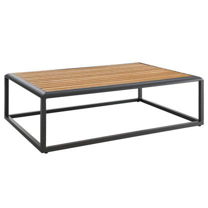 Modway Outlet Stance Outdoor Patio Aluminum Coffee Table by Modway  Outdoor Furniture Furniture Gray Natural - EEI-3021-GRY-NAT