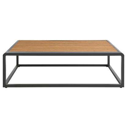 Modway Outlet Stance Outdoor Patio Aluminum Coffee Table by Modway  Outdoor Furniture Furniture Gray Natural - EEI-3021-GRY-NAT