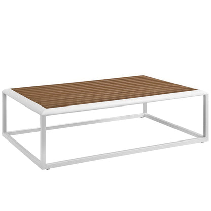 Modway - Stance Outdoor Patio Aluminum Coffee Table by Modway  Outdoor Furniture Bar and Dining Brown - EEI-3021-WHI-NAT