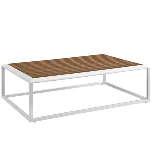 Modway - Stance Outdoor Patio Aluminum Coffee Table by Modway  Outdoor Furniture Bar and Dining Brown - EEI-3021-WHI-NAT