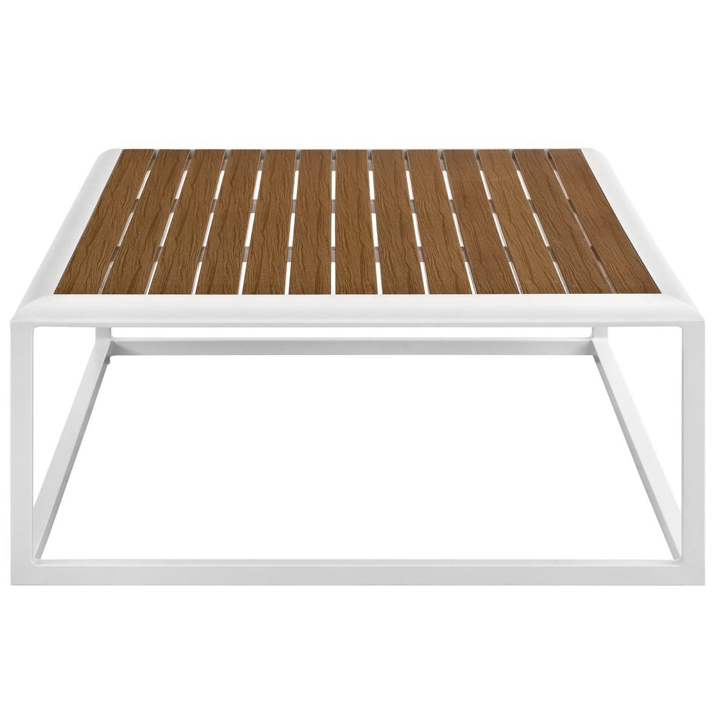 Modway - Stance Outdoor Patio Aluminum Coffee Table by Modway  Outdoor Furniture Bar and Dining Brown - EEI-3021-WHI-NAT