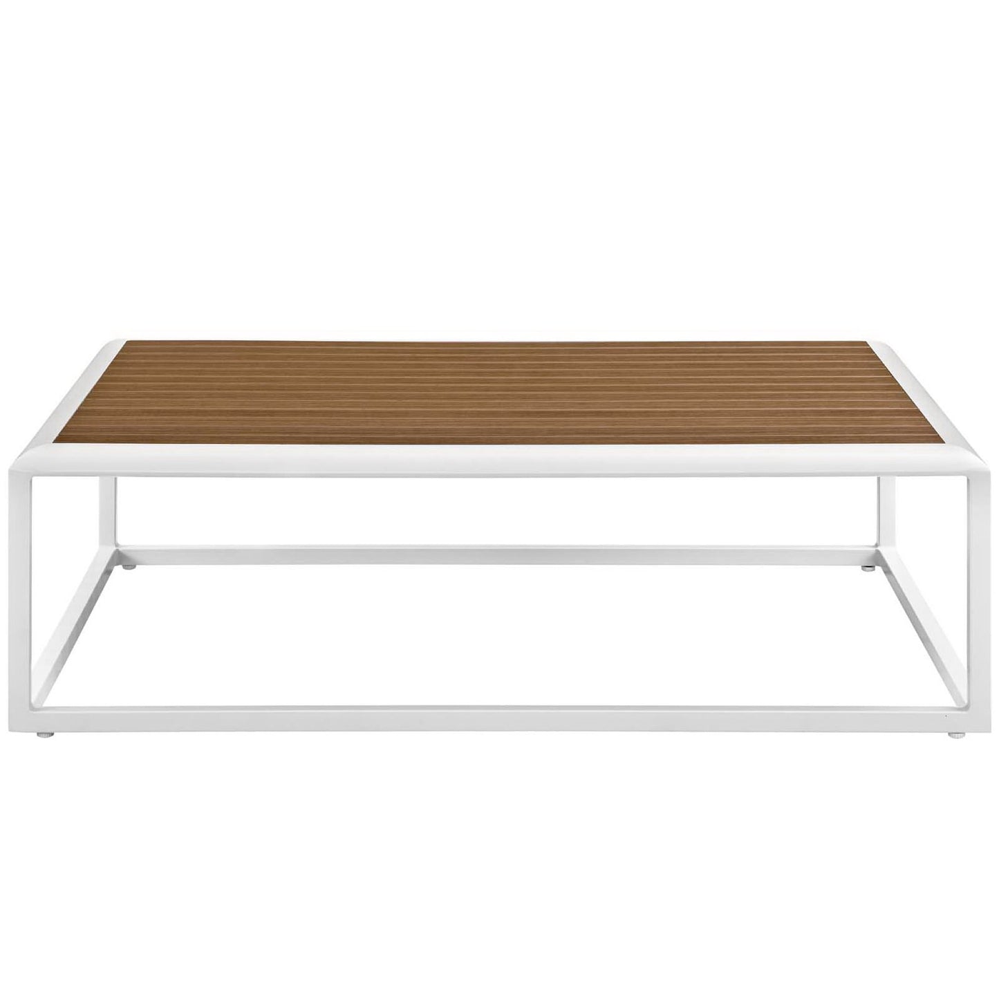 Modway - Stance Outdoor Patio Aluminum Coffee Table by Modway  Outdoor Furniture Bar and Dining Brown - EEI-3021-WHI-NAT