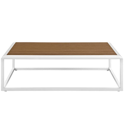 Modway - Stance Outdoor Patio Aluminum Coffee Table by Modway  Outdoor Furniture Bar and Dining Brown - EEI-3021-WHI-NAT