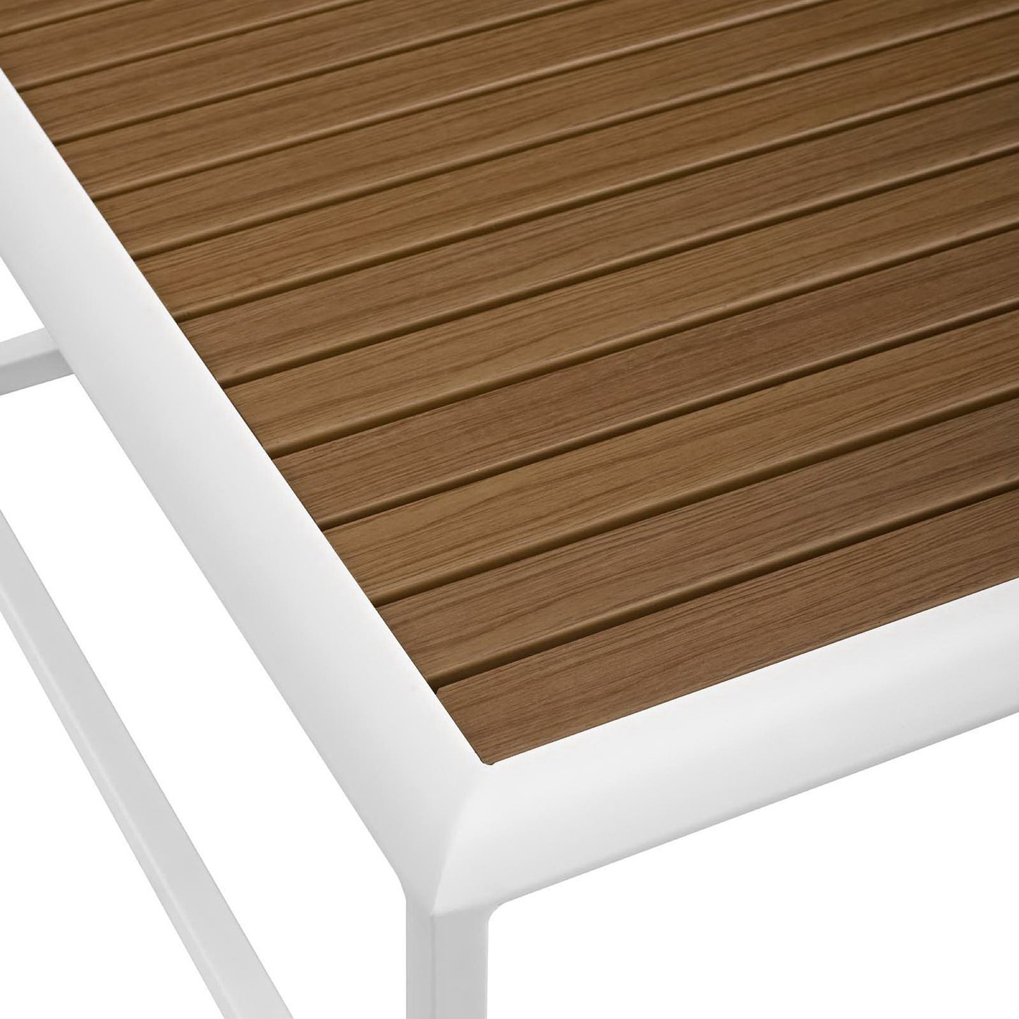 Modway - Stance Outdoor Patio Aluminum Coffee Table by Modway  Outdoor Furniture Bar and Dining Brown - EEI-3021-WHI-NAT