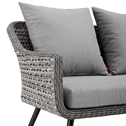 Modway Outlet Endeavor Outdoor Patio Wicker Rattan Loveseat by Modway  Outdoor Furniture Furniture Gray Gray - EEI-3024-GRY-GRY