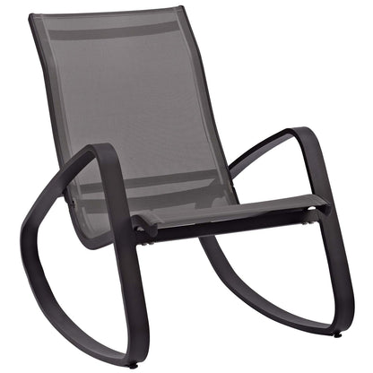 Modway Outlet Traveler Rocking Outdoor Patio Mesh Sling Lounge Chair by Modway  Outdoor Furniture Furniture Espresso - EEI-3027-BLK-BLK