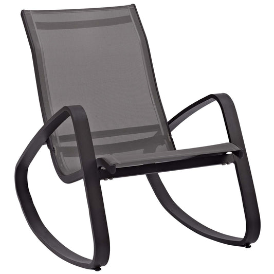 Modway Outlet Traveler Rocking Outdoor Patio Mesh Sling Lounge Chair by Modway  Outdoor Furniture Furniture Espresso - EEI-3027-BLK-BLK