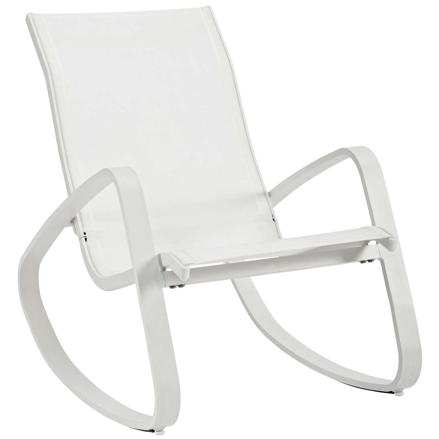 Modway Outlet Traveler Rocking Outdoor Patio Mesh Sling Lounge Chair by Modway  Outdoor Furniture Furniture White White - EEI-3027-WHI-WHI
