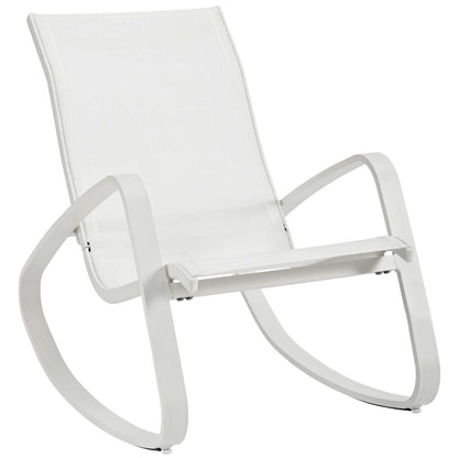 Modway Outlet Traveler Rocking Outdoor Patio Mesh Sling Lounge Chair by Modway  Outdoor Furniture Furniture White White - EEI-3027-WHI-WHI