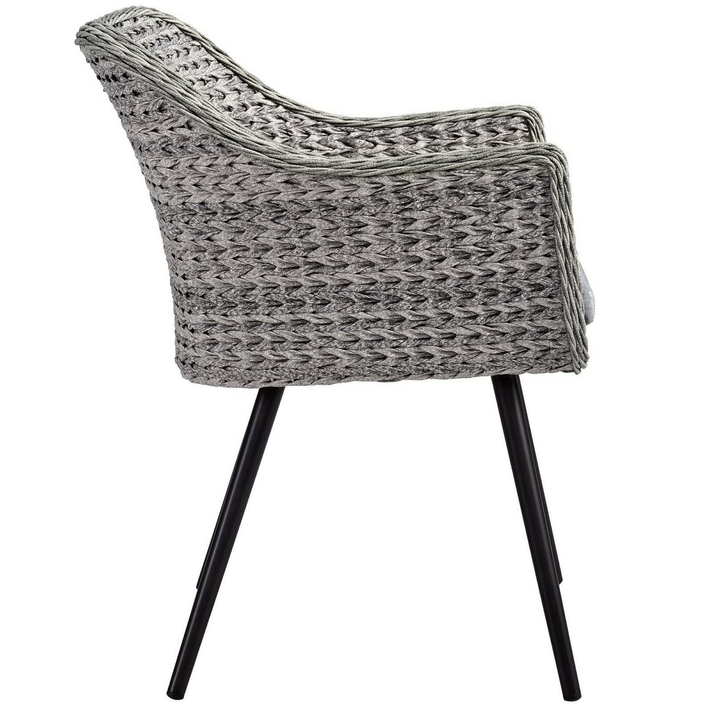 Modway Outlet Endeavor Outdoor Patio Wicker Rattan Dining Armchair by Modway  Outdoor Furniture Furniture Gray Gray - EEI-3028-GRY-GRY