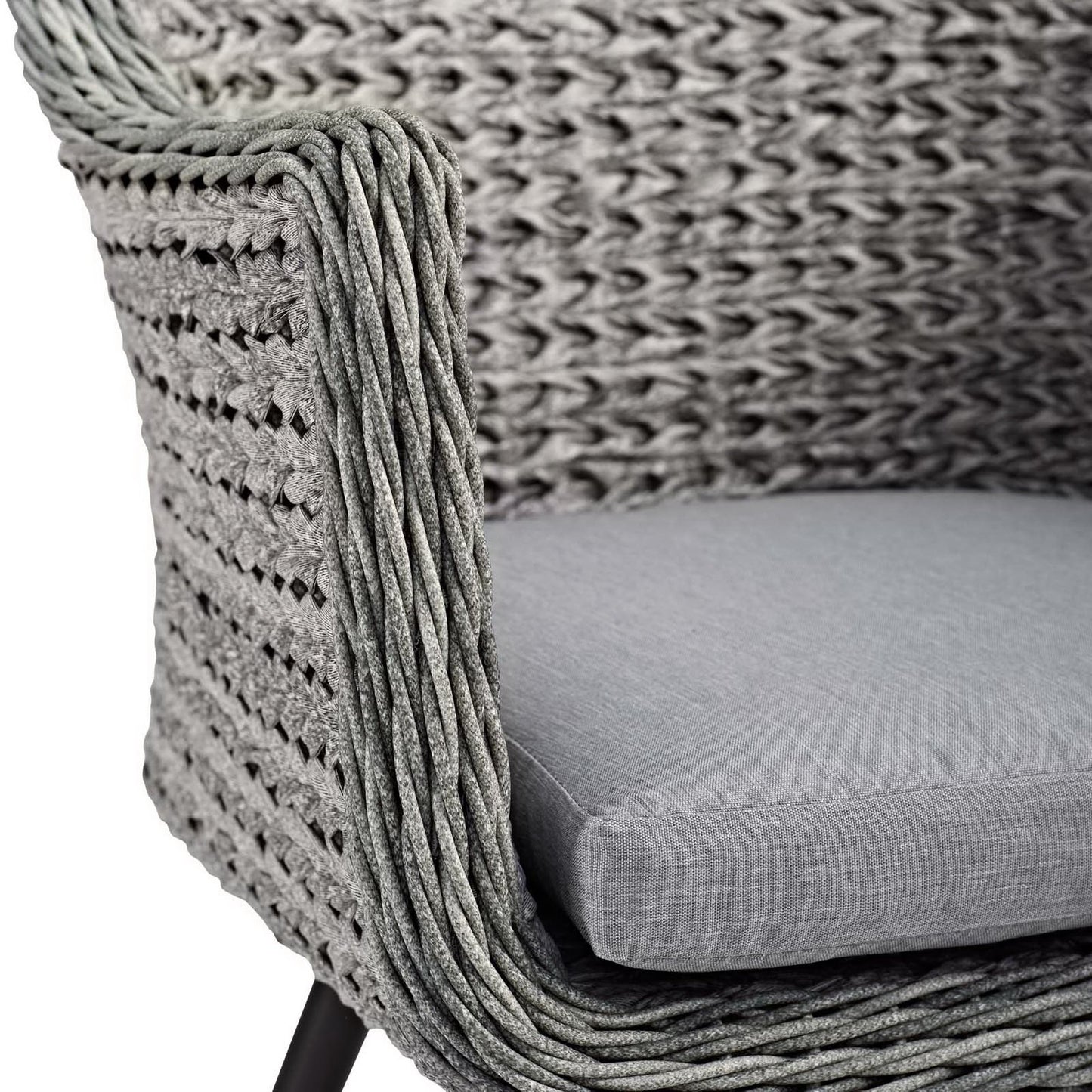 Modway Outlet Endeavor Outdoor Patio Wicker Rattan Dining Armchair by Modway  Outdoor Furniture Furniture Gray Gray - EEI-3028-GRY-GRY