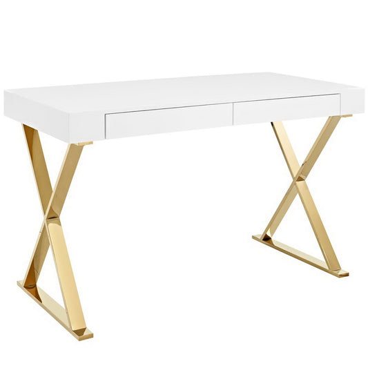 Modway Outlet Sector Office Desk by Modway  Office Furniture Furniture White Gold - EEI-3030-WHI