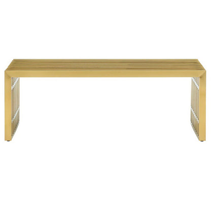 Modway - Gridiron Medium Stainless Steel Bench by Modway  Living Room Benches and Stools Yellow - EEI-3035-GLD