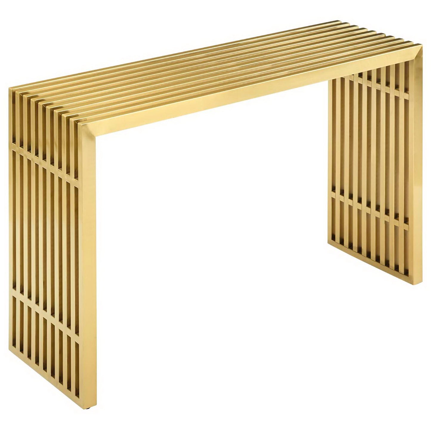 Modway Outlet Gridiron Stainless Steel Console Table by Modway  Living Room Furniture Gold - EEI-3036-GLD