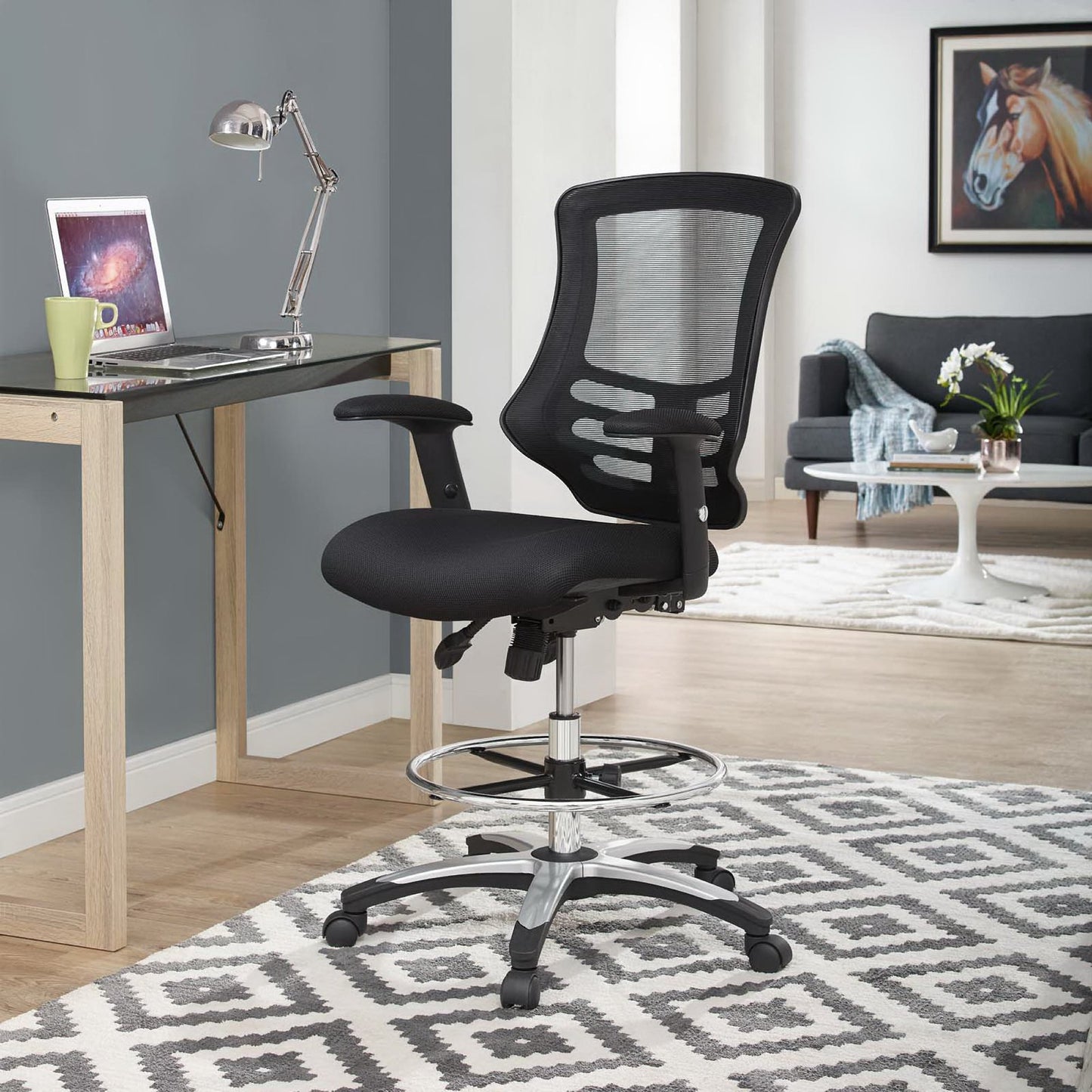 Modway - Calibrate Mesh Drafting Chair by Modway  Office Furniture Office Chairs Black - EEI-3043-BLK