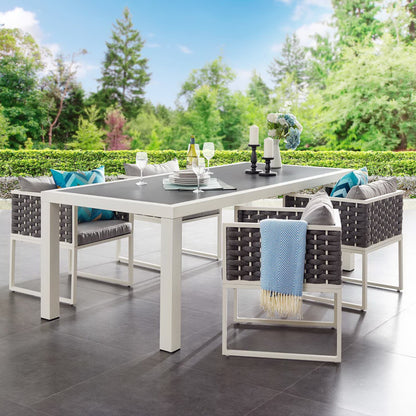 Modway - Stance 90.5" Outdoor Patio Aluminum Dining Table by Modway  Outdoor Furniture Bar and Dining Gray - EEI-3052-WHI-GRY