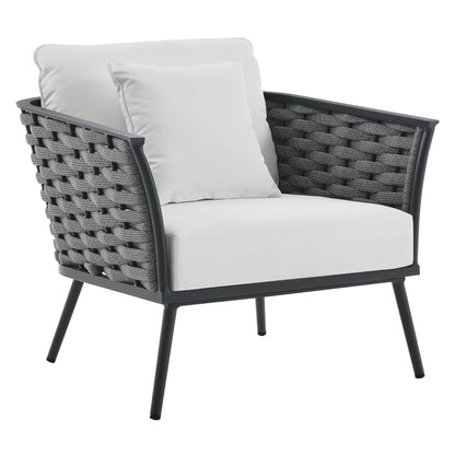 Modway Outlet Stance Outdoor Patio Aluminum Armchair by Modway  Outdoor Furniture Furniture Gray White - EEI-3054-GRY-WHI