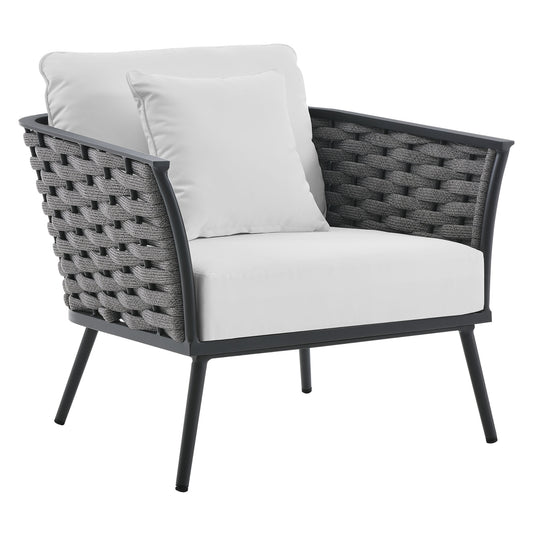 Modway Outlet Stance Outdoor Patio Aluminum Armchair by Modway  Outdoor Furniture Furniture Gray White - EEI-3054-GRY-WHI