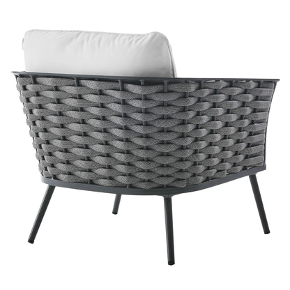 Modway Outlet Stance Outdoor Patio Aluminum Armchair by Modway  Outdoor Furniture Furniture Gray White - EEI-3054-GRY-WHI