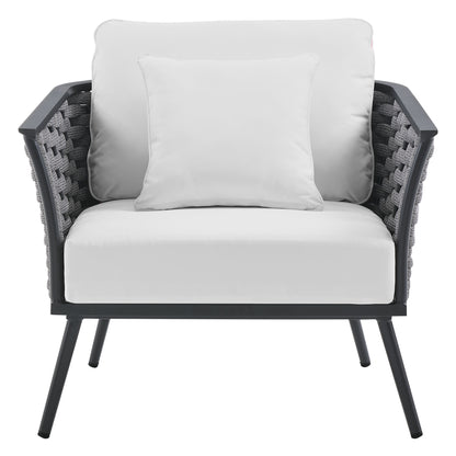 Modway Outlet Stance Outdoor Patio Aluminum Armchair by Modway  Outdoor Furniture Furniture Gray White - EEI-3054-GRY-WHI