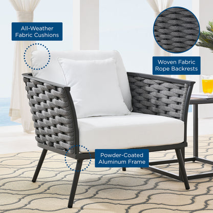 Modway Outlet Stance Outdoor Patio Aluminum Armchair by Modway  Outdoor Furniture Furniture Gray White - EEI-3054-GRY-WHI