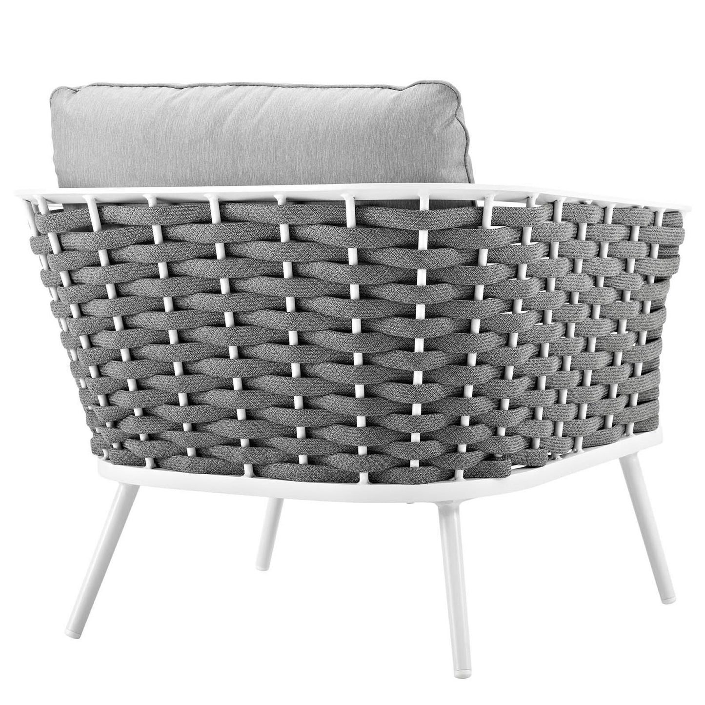 Modway - Stance Outdoor Patio Aluminum Armchair by Modway  Outdoor Furniture Sofa Sectionals Gray - EEI-3054-WHI-GRY