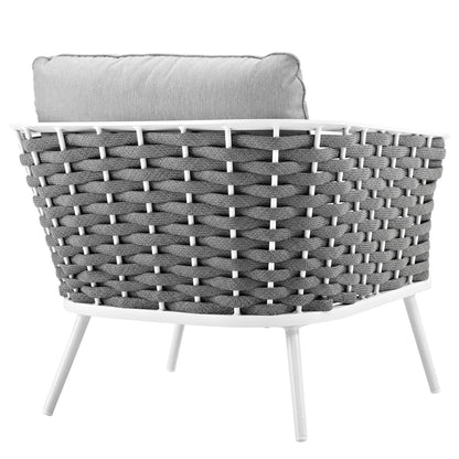 Modway - Stance Outdoor Patio Aluminum Armchair by Modway  Outdoor Furniture Sofa Sectionals Gray - EEI-3054-WHI-GRY
