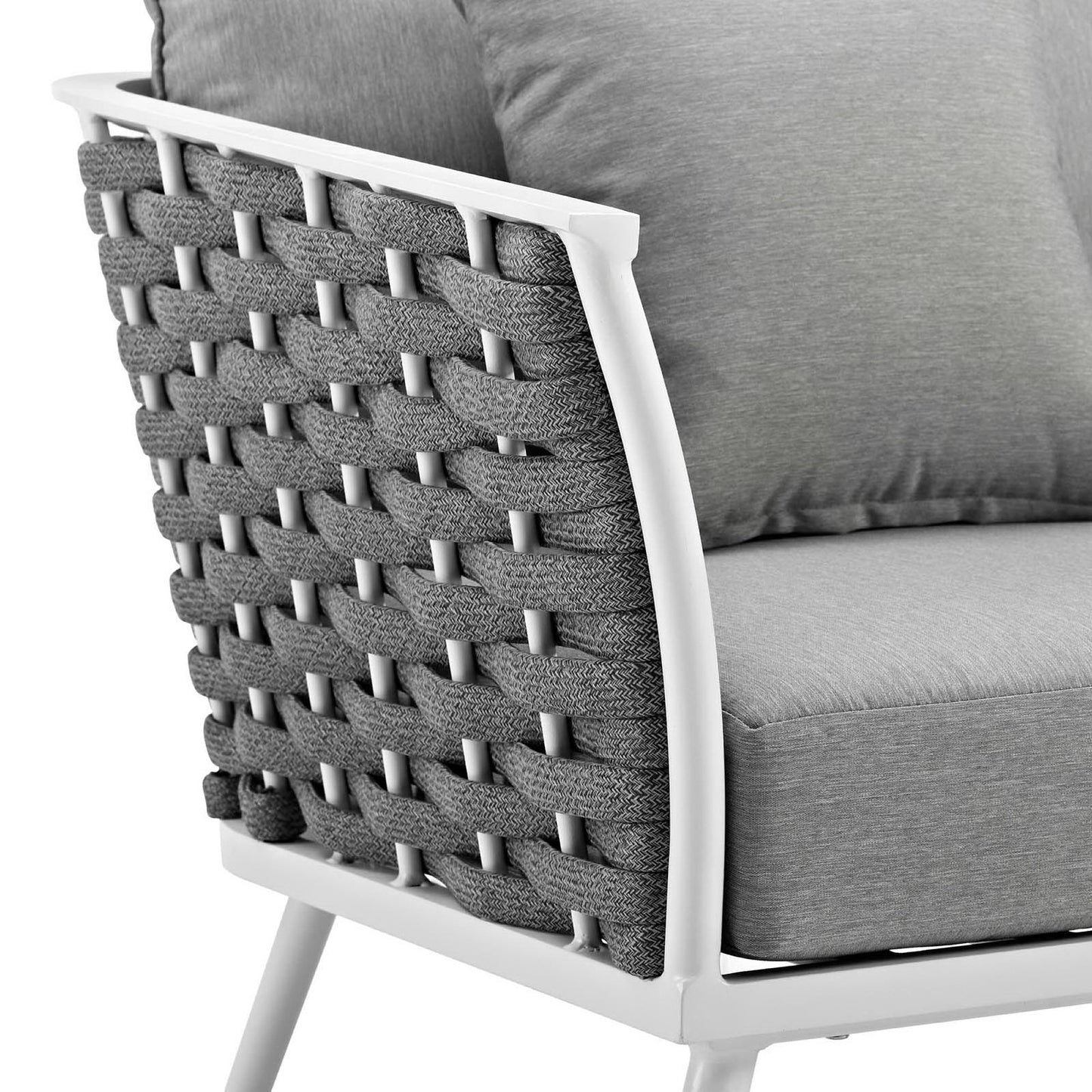 Modway - Stance Outdoor Patio Aluminum Armchair by Modway  Outdoor Furniture Sofa Sectionals Gray - EEI-3054-WHI-GRY