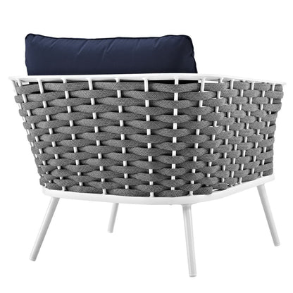 Modway Outlet Stance Outdoor Patio Aluminum Armchair by Modway  Outdoor Furniture Furniture White Navy - EEI-3054-WHI-NAV