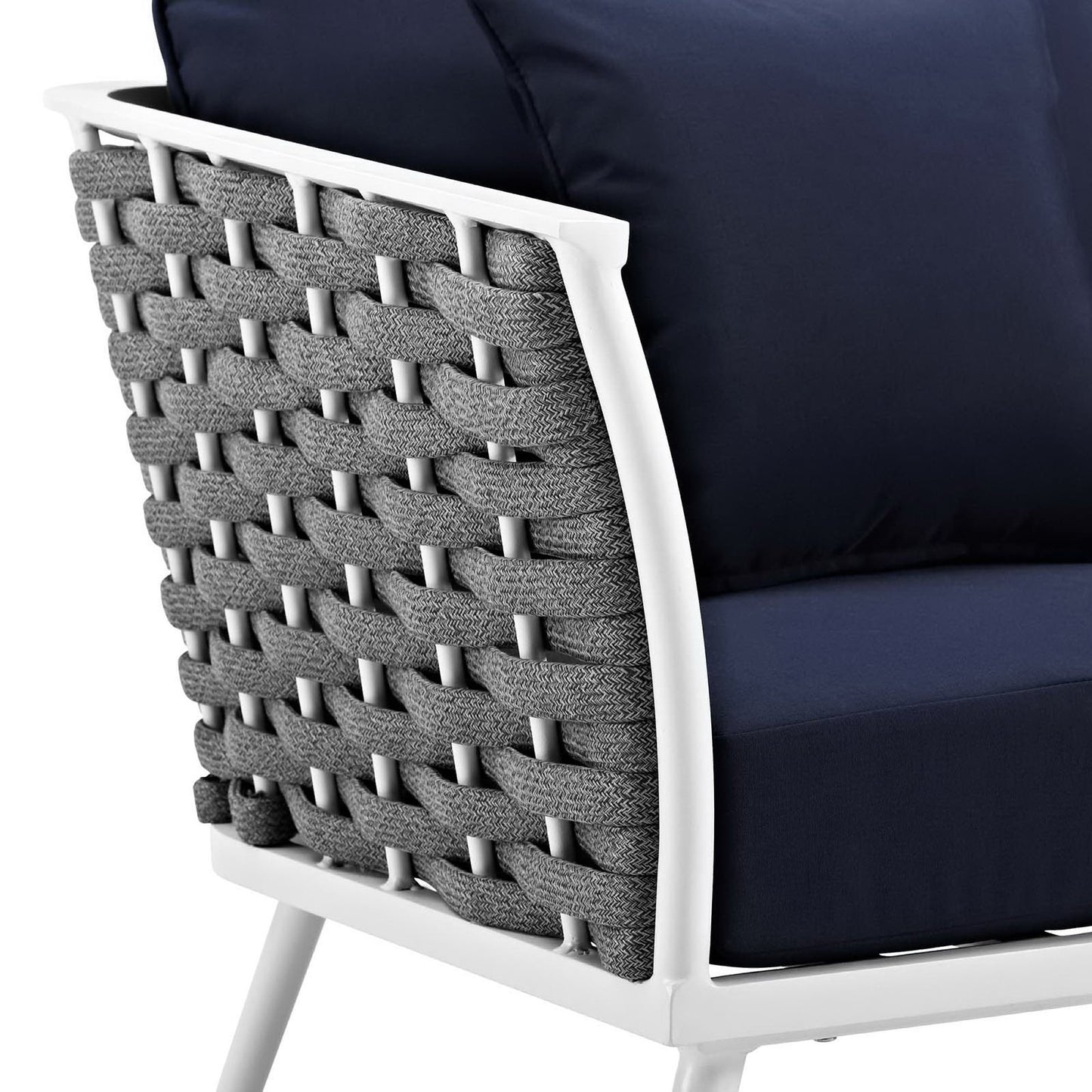 Modway Outlet Stance Outdoor Patio Aluminum Armchair by Modway  Outdoor Furniture Furniture White Navy - EEI-3054-WHI-NAV