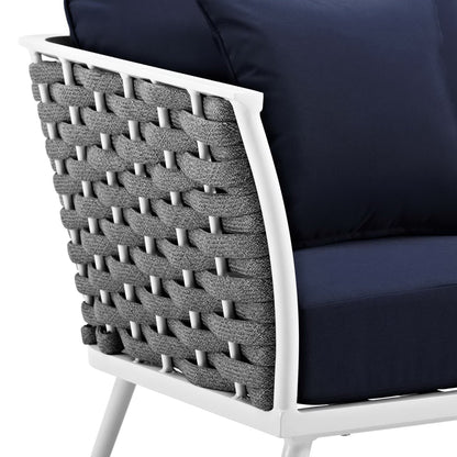 Modway Outlet Stance Outdoor Patio Aluminum Armchair by Modway  Outdoor Furniture Furniture White Navy - EEI-3054-WHI-NAV