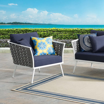 Modway Outlet Stance Outdoor Patio Aluminum Armchair by Modway  Outdoor Furniture Furniture White Navy - EEI-3054-WHI-NAV