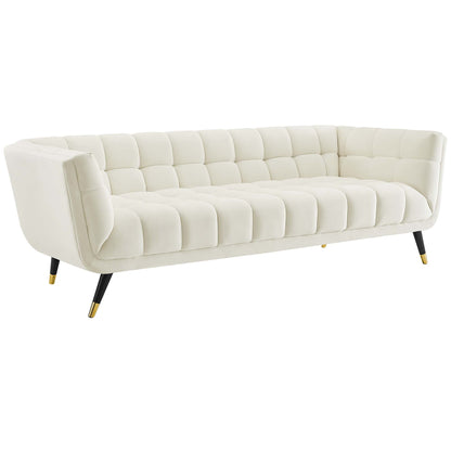 Modway Outlet Adept Performance Velvet Sofa by Modway  Living Room Furniture Ivory - EEI-3059-IVO