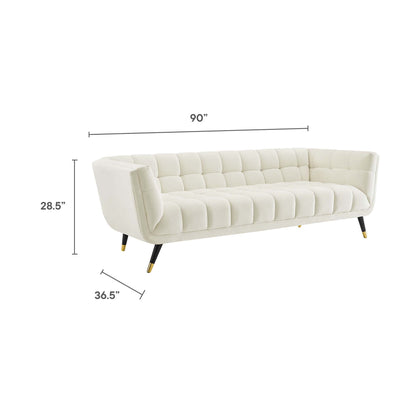 Modway Outlet Adept Performance Velvet Sofa by Modway  Living Room Furniture Ivory - EEI-3059-IVO
